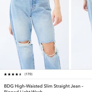 BDG high waisted sim straight jeans